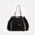 Bolso de piel de serraje para mujer estilo shopper negro Agatha