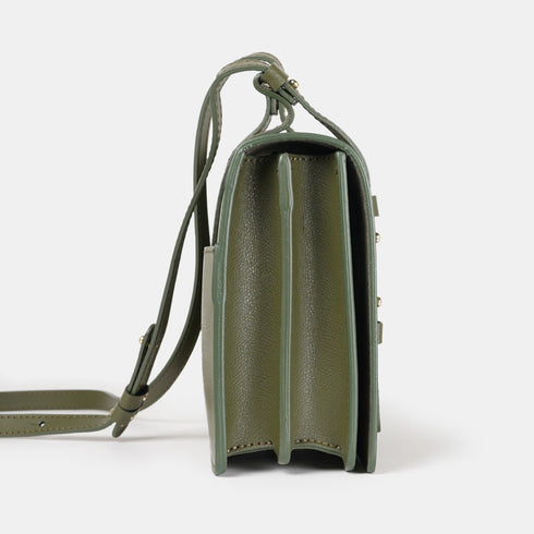 Bolso bandolera de piel para mujer verde Ainara