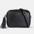 Bolso de bandolera piel con pompón Cristin Primavera Negro