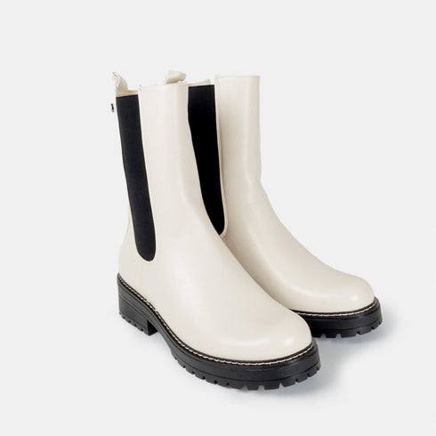 Botines chelsea para mujer beige Bianca