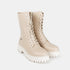 Botines militares con cordones para mujer beige Rosie