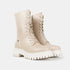 Botines militares con cordones para mujer beige Rosie