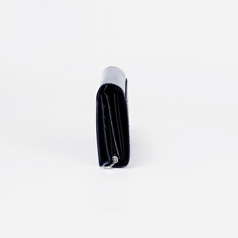 Billetera de piel Vintage Cassia Negro