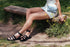 Sandalia romano de piel con piso grueso Narcis Negro