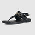 Sandalias planas de mujer de piel negro Sami