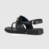 Sandalias planas de mujer de piel negro Sami