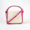 Bolso de mano de piel y rafia para mujer Pandorina fucsia