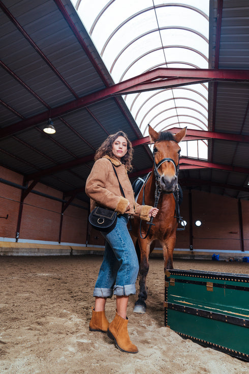 Botines mujer de serraje camel Abby
