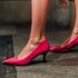 Zapato con tacón de licra fucsia Meryl