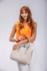 Bolso shopper tote de piel beige Hayley