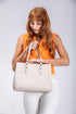 Bolso shopper tote de piel beige Hayley
