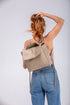 Mochila de pele para mulher caqui Bora