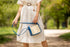 Bolso de mano de piel y rafia para mujer Pandorina Azul Klein