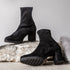 Botines de tacón mujer de antelina negro Pineda