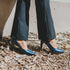 Zapatos de tacón 8cm de piel azul marino Tania