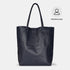 Bolso shopper para mujer de piel para personalizar azul marino Amy