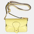 Bolsa tiracolo porta-telemóvel de pele Pili amarelo limão