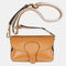 Bolso de bandolera porta móvil de piel Pili Marrón
