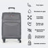 Maleta de viaje blanda extensible 56cm/66cm/76cm/86cm, 10kg/15kg/20kg/23kg, de tela poliéster Pissa Gris