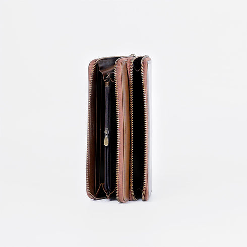 Billetera de piel Vintage Carol Marrón