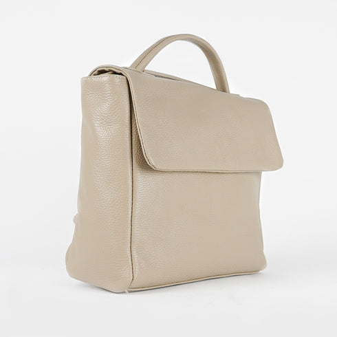 Mochila de pele para mulher caqui Bora