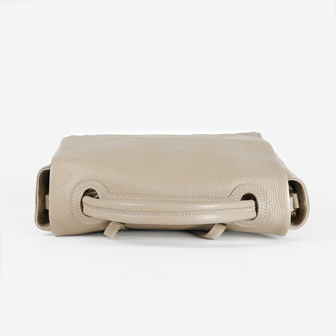 Mochila de pele para mulher caqui Bora