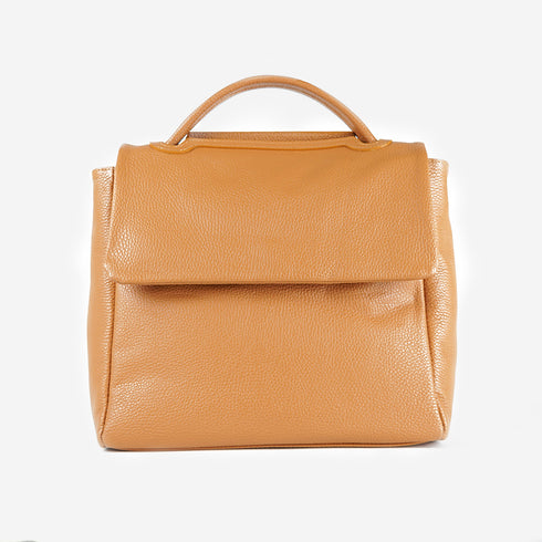 Mochila de pele para senhora, castanha Bora