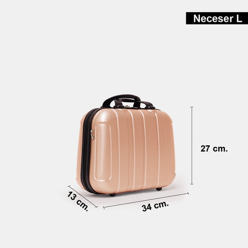 Neceser de viaje tamaño L rosa dorado Kike