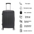 RAYKONG Mala de Viagem Média ABS 66x43x25cm | 71L | 24 Polegadas | até 23kg semirrígida - Preto