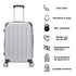 RAYKONG Mala Média ABS 66x43x25cm | 71L | 24 polegadas | até 23kg semirrígida - Prata