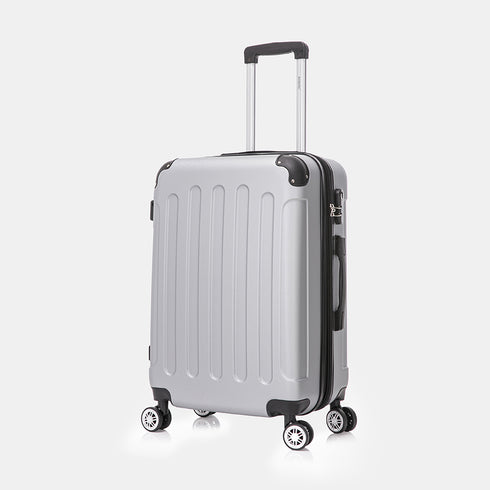 RAYKONG Mala Média ABS 66x43x25cm | 71L | 24 polegadas | até 23kg semirrígida - Prata