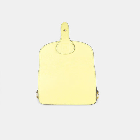 Bolsa tiracolo porta-telemóvel de pele Pili amarelo limão