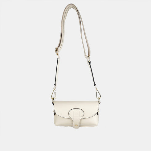 Bolso de bandolera porta móvil de piel Pili beige