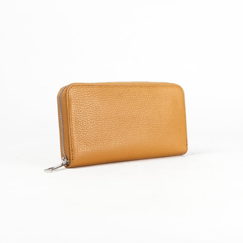Cartera largo de piel Celia marron