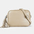 Bolso de Piel bandolera cuadrado khaki con pompón de mujer Cristin