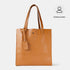 Bolso tote de piel liso de mujer marrón Stella